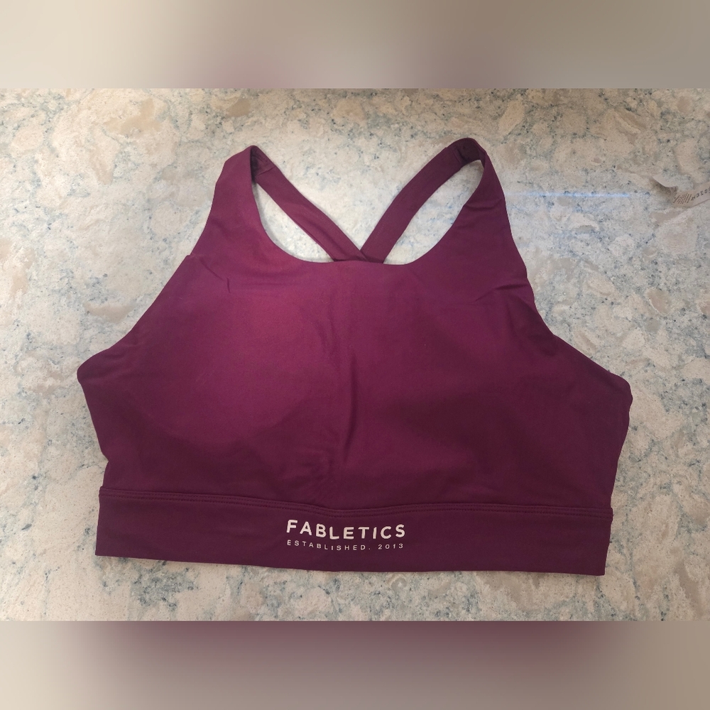 Fabletics Women's Vibrant Magenta Sports Bra - Picture 3 of 6